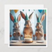 Notre drôle de lapin, invitation d'anniversaire de (Devant / Derrière)