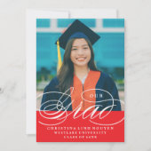 NOTRE ÉLÉGANT SCRIPT GRAD | CARTES D'INVITATION À  (Devant)