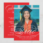 NOTRE ÉLÉGANT SCRIPT GRAD | CARTES D'INVITATION À  (Devant / Derrière)
