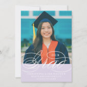 NOTRE ÉLÉGANT SCRIPT GRAD | CARTES D'INVITATION À (Devant)