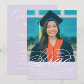 NOTRE ÉLÉGANT SCRIPT GRAD | CARTES D'INVITATION À (Devant / Derrière)