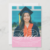 NOTRE ÉLÉGANT SCRIPT GRAD | CARTES D'INVITATION À (Devant)
