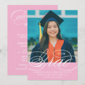 NOTRE ÉLÉGANT SCRIPT GRAD | CARTES D'INVITATION À (Devant / Derrière)