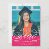 NOTRE ÉLÉGANT SCRIPT GRAD | CARTES D'INVITATION À (Devant)