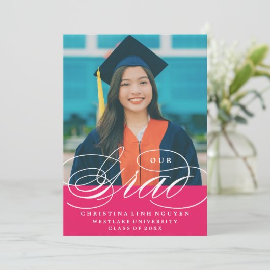 NOTRE ÉLÉGANT SCRIPT GRAD | CARTES D'INVITATION À (Debout devant)
