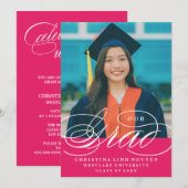 NOTRE ÉLÉGANT SCRIPT GRAD | CARTES D'INVITATION À (Devant / Derrière)