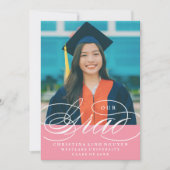 NOTRE ÉLÉGANT SCRIPT GRAD | CARTES D'INVITATION À (Devant)