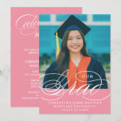 NOTRE ÉLÉGANT SCRIPT GRAD | CARTES D'INVITATION À (Devant / Derrière)