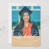 NOTRE ÉLÉGANT SCRIPT GRAD | CARTES D'INVITATION À (Devant)
