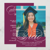 NOTRE ÉLÉGANT SCRIPT GRAD | CARTES D'INVITATION À (Devant / Derrière)