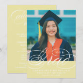 NOTRE ÉLÉGANT SCRIPT GRAD | CARTES D'INVITATION À (Devant / Derrière)