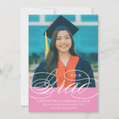 NOTRE ÉLÉGANT SCRIPT GRAD | CARTES D'INVITATION À (Devant)