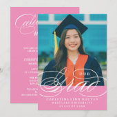 NOTRE ÉLÉGANT SCRIPT GRAD | CARTES D'INVITATION À (Devant / Derrière)