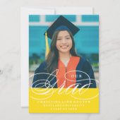 NOTRE ÉLÉGANT SCRIPT GRAD | CARTES D'INVITATION À (Devant)