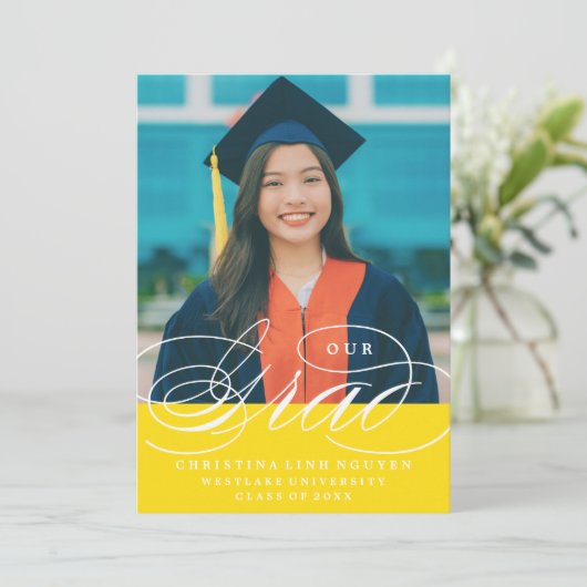 NOTRE ÉLÉGANT SCRIPT GRAD | CARTES D'INVITATION À (Debout devant)