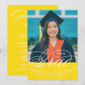 NOTRE ÉLÉGANT SCRIPT GRAD | CARTES D'INVITATION À (Devant / Derrière)