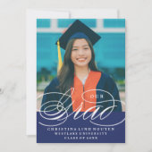 NOTRE ÉLÉGANT SCRIPT GRAD | CARTES D'INVITATION À (Devant)