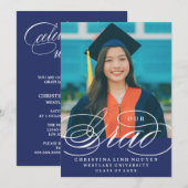NOTRE ÉLÉGANT SCRIPT GRAD | CARTES D'INVITATION À (Devant / Derrière)