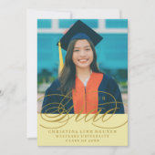 NOTRE ÉLÉGANT SCRIPT GRAD | CARTES D'INVITATION À (Devant)