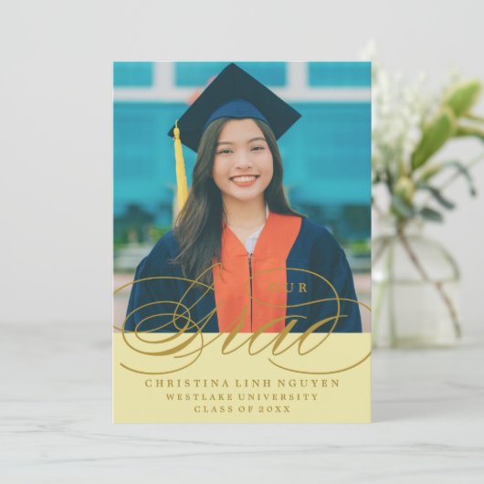 NOTRE ÉLÉGANT SCRIPT GRAD | CARTES D'INVITATION À (Debout devant)