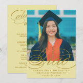 NOTRE ÉLÉGANT SCRIPT GRAD | CARTES D'INVITATION À (Devant / Derrière)
