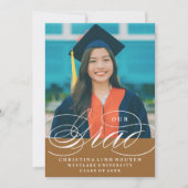 NOTRE ÉLÉGANT SCRIPT GRAD | CARTES D'INVITATION À (Devant)