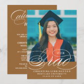 NOTRE ÉLÉGANT SCRIPT GRAD | CARTES D'INVITATION À (Devant / Derrière)