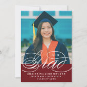NOTRE ÉLÉGANT SCRIPT GRAD | CARTES D'INVITATION À (Devant)