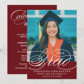 NOTRE ÉLÉGANT SCRIPT GRAD | CARTES D'INVITATION À (Devant / Derrière)