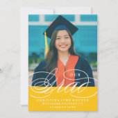 NOTRE ÉLÉGANT SCRIPT GRAD | CARTES D'INVITATION À (Devant)