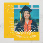 NOTRE ÉLÉGANT SCRIPT GRAD | CARTES D'INVITATION À (Devant / Derrière)