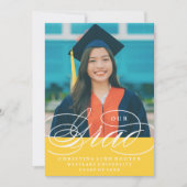 NOTRE ÉLÉGANT SCRIPT GRAD | CARTES D'INVITATION À (Devant)