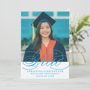 NOTRE ÉLÉGANT SCRIPT GRAD CARTES D'INVITATION À