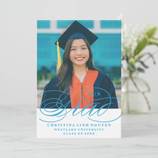 NOTRE ÉLÉGANT SCRIPT GRAD | CARTES D'INVITATION À (Debout devant)