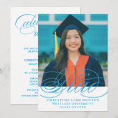 NOTRE ÉLÉGANT SCRIPT GRAD | CARTES D'INVITATION À (Devant / Derrière)