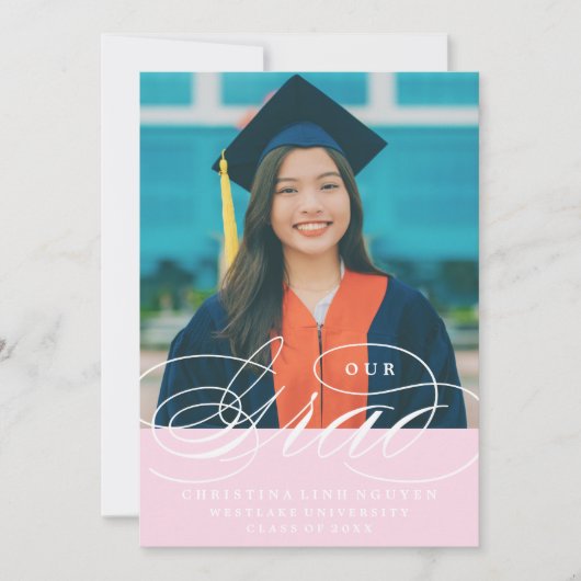 NOTRE ÉLÉGANTE GRADE DE SCRIPT | INVITATION À LA D (Devant)