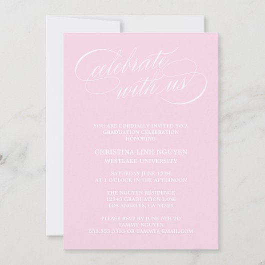 NOTRE ÉLÉGANTE GRADE DE SCRIPT | INVITATION À LA D (Dos)