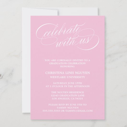 NOTRE ÉLÉGANTE GRADE DE SCRIPT | INVITATION À LA D (Dos)