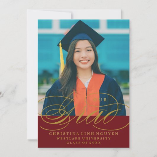 NOTRE ÉLÉGANTE GRADE DE SCRIPT | INVITATION À LA D (Devant)