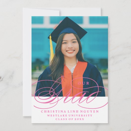 NOTRE ÉLÉGANTE GRADE DE SCRIPT | INVITATION À LA D (Devant)