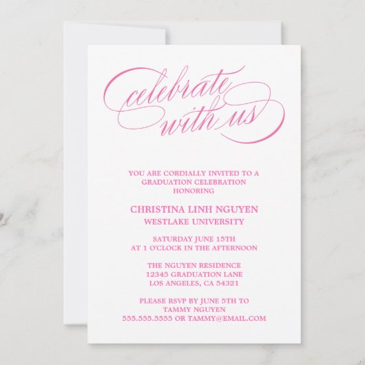 NOTRE ÉLÉGANTE GRADE DE SCRIPT | INVITATION À LA D (Dos)