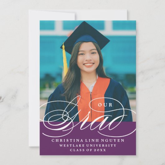 NOTRE ÉLÉGANTE GRADE DE SCRIPT | INVITATION À LA D (Devant)