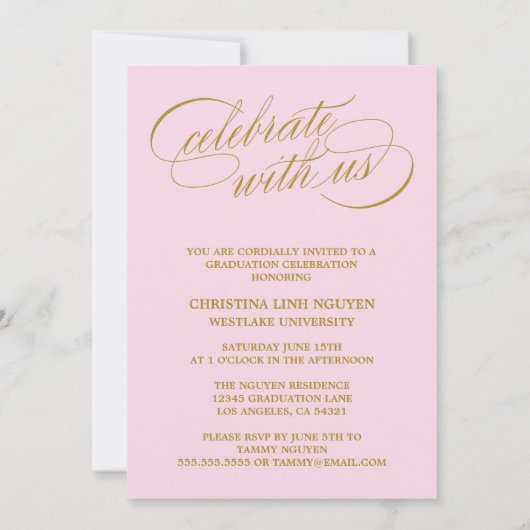 NOTRE ÉLÉGANTE GRADE DE SCRIPT | INVITATION À LA D (Dos)