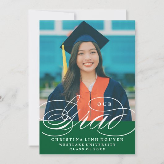 NOTRE ÉLÉGANTE GRADE DE SCRIPT | INVITATION À LA D (Devant)