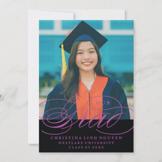 NOTRE ÉLÉGANTE GRADE DE SCRIPT | INVITATION À LA D (Devant)