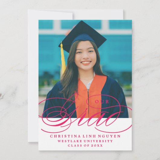 NOTRE ÉLÉGANTE GRADE DE SCRIPT | INVITATION À LA D (Devant)