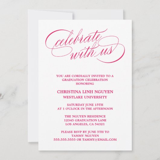 NOTRE ÉLÉGANTE GRADE DE SCRIPT | INVITATION À LA D (Dos)