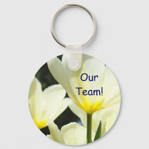 Notre équipe ! porte-clés Fleurs de tulipe blanche