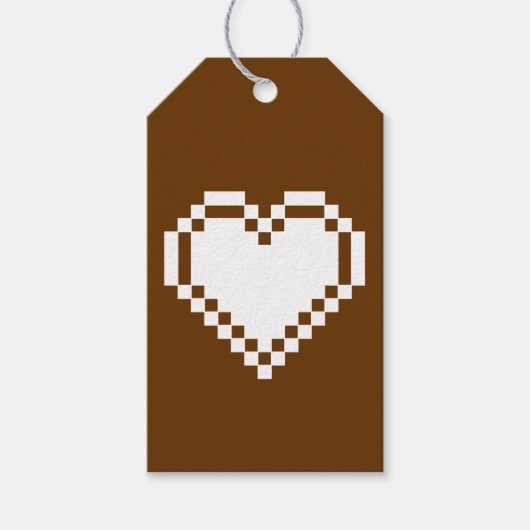 Notre étiquette de cadeau 'Cœurs 8 bits au chocola (Devant)