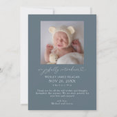 Notre Faire-part de naissance Miracle Slate Blue (Dos)